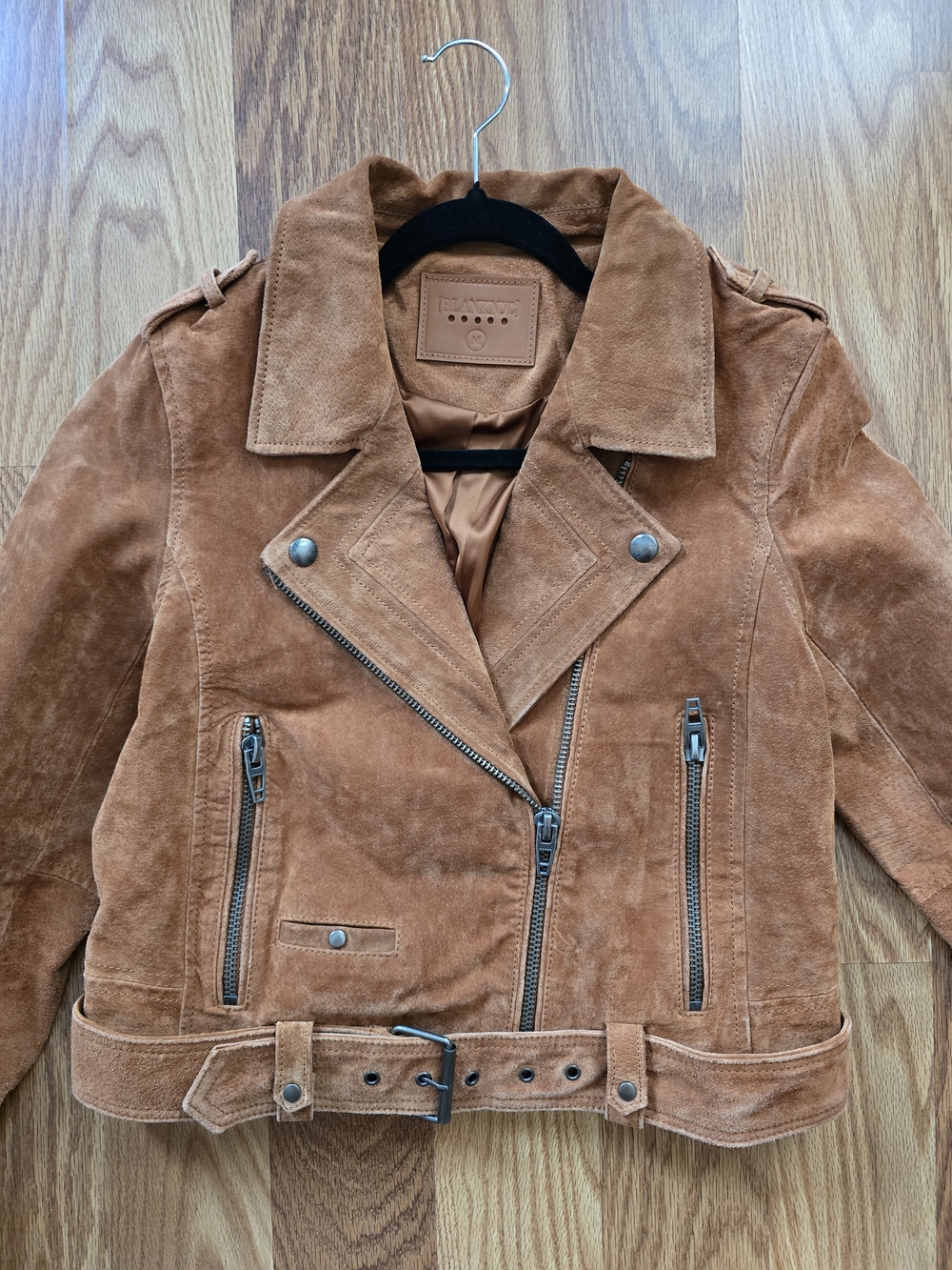 Blank NYC Suede Moto Jacket - Rust Orange. BLANKNYC Denim Morning Suede - Picture 14 of 15